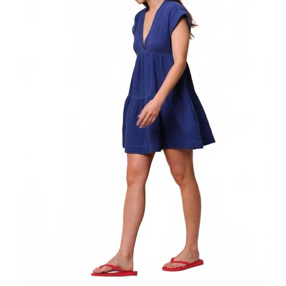 NEW SUNDRY gauze tiered dress in midnight - Picture 4 of 4